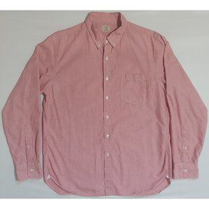 J. Crew 2-Ply 100% Cotton Long Sleeve Button Down Shirt Size Large Red White